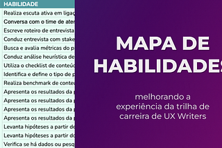 Mapeando habilidades e senioridades em UX Writing