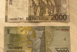 Пополнение коллекции: старые и новые 2000 индонезийских рупий
