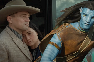 Killers of the Flower Moon (Leonardo DiCaprio, Lily Gladstone) and Avatar: The Way of Water (Sam Worthington)