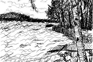 Dock Sketch in “Pen & Ink”