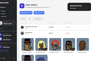 user interface for Krayon’s NFT wallet