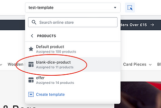 How to change a Shopify template using URL