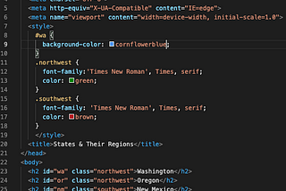 A simply constructed code block that will help us to illustrate creating and using classes and IDs