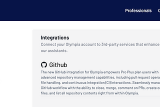 Implementing our first 3rd-party integration at Olympia: Github