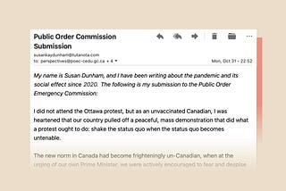 Canadians, Here’s What I Sent to the Public Order Emergency Commission