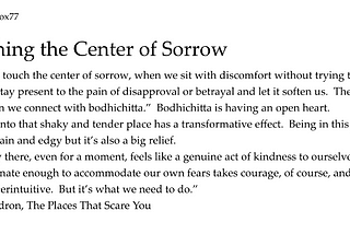 Touching the Center of Sorrow