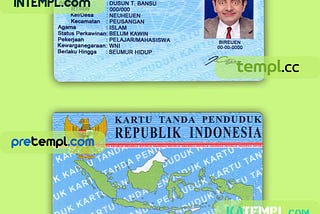 Indonesia ID template in PSD format (2016 — present)