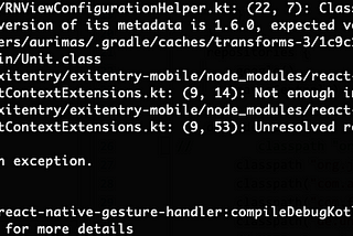 React-Native Execution failed for task ‘:react-native-gesture-handler:compileDebugKotlin’.