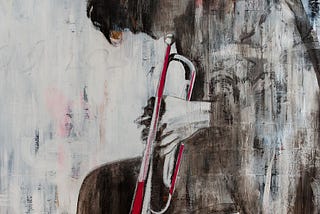 Painting of jazz trumpeter Chet Baker