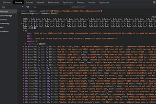 Snippet to fetch remote REST API and display in Console of Chrome DevTool