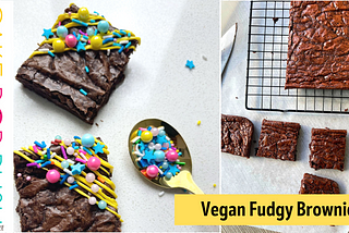 Vegan Fudgy Brownie With Cracked Top.