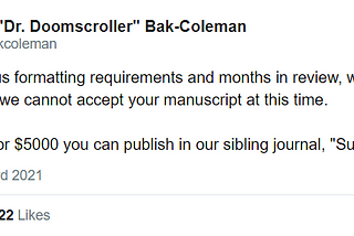 Journals, submission costs, and the benefits of inefficiency