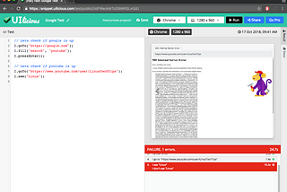 “youtube.com” is down — proving it with UI testing!