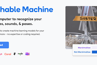 Teachable Machines v2 landing page