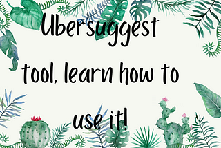 Ubersuggest tool, learn how to use it!