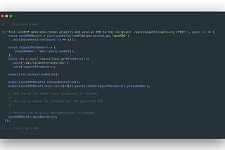 a screenshot to show an example of mocked test