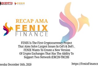 RECAP AMA IDCRYPTO X FENIX FINANCE