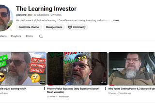 3 Months on YouTube…