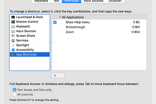 Strikethrough Shortcut Key for Multiple Apps on macOS