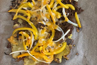 Onion Lovers’ Potato Smash with Ground Chicken