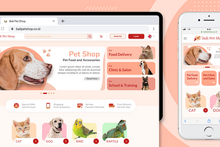 Bali pet supply shop user interface