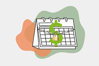 A calendar with a dollar sign and lock