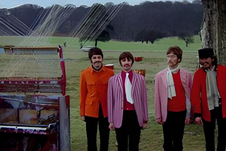 A still photo taken from the 1967 Strawberry Fields Forever promotional video.
