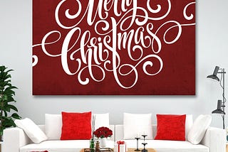 Merry Christmas Wall Art Canvas, Christmas House Decoration, Wall Decor, Holiday Sign, Christmas Sign, Living Room Christmas Design