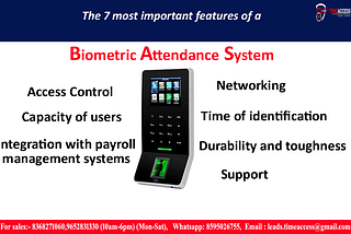The 7 most important features of a biometric attendance system