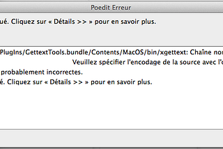 PoEdit: Erreur Veuillez spécifier l’encodage de la source avec l’option “—from-code”
