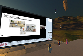 IEEEVR 2020 Conference with avatars and streaming presentations in a virtual space created by Mozilla Hubs