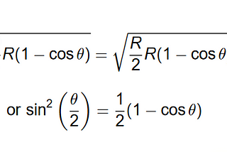 Finding Rsin(θ/2) from Rsin(θ)