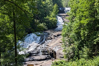 Triple Falls waterfall in North Carolina. Part of the Hunger Games movie was filmed here.