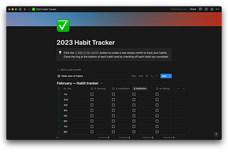 Me & Notion #2: My New Habit Tracker for 2023