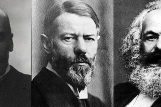 As “sociedades” de Marx, Durkheim e Weber