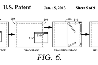 Patent drawing for the Aero Snap interaction
