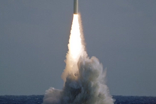A Polaris missile launched from a submarine