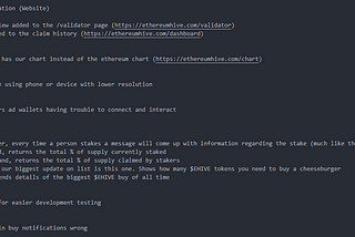 Development Log V1.0.1 (2022–09–09) — $EHIVE