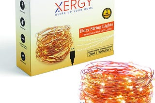 XERGY 20 Meter 200 LED’s Waterproof Fairy Decorative Stary String Light - 2 M USB Powered (3 Copper…