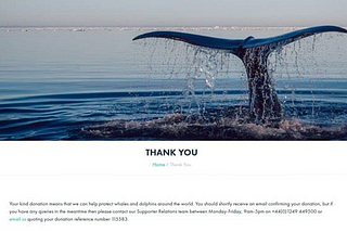 First Donation to the Whale and Dolphin Conservation