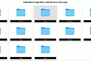 How to embed Google Drive folder/files with 1 line of code