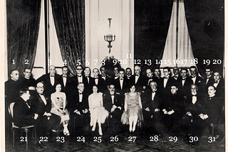 Col·laboradors de la Bernat Metge al Ritz de Barcelona l’any 1929