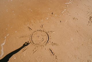 A moment in time drawn in the sand