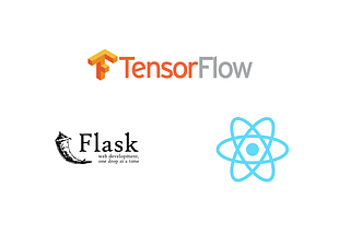 Image of TensorFlow, Flask, and React logos