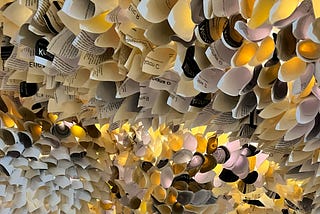 Tear the Paper Ceiling art installation