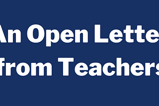 An Open Letter from Newhall School District Teachers