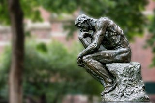 Statue of philosopher thinking