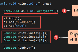 C# ARRAYLIST