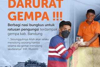 Berbagi Nasi Bungkus untuk Korban Gempa