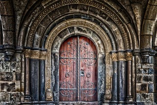 Old doors conceal a beautiful room once you have passed through their plane of influence.